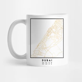 DUBAI UNITED ARAB EMIRATES CITY STREET MAP ART Mug